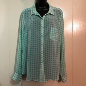 Free Bird Button Front Shirt Xl Blue Long Sleeve